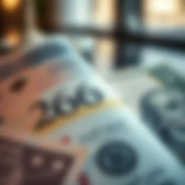 UAE Dirham and US Dollar Notes A close-up of the UAE Dirham notes and US Dollar notes