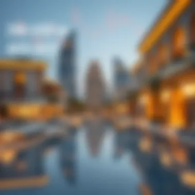 Dubai Real Estate and Financial Insights Real estate properties in Dubai with financial charts in the background