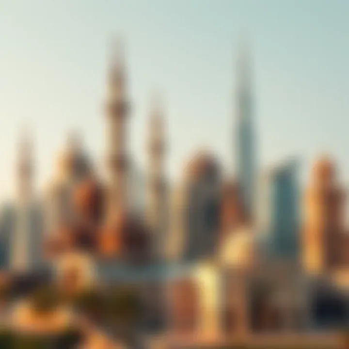 A collage of various cultural landmarks in the UAE, reflecting diversity.