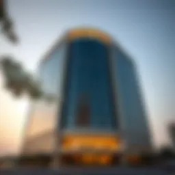 Exterior view of the Al Sarraf Building showcasing its modern architecture