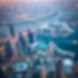 Aerial view of a modern Dubai skyline showcasing Azizi's projects