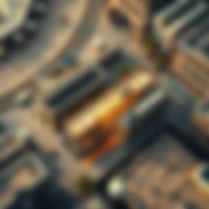 Aerial view of Gold Souq Metro Station and surrounding area