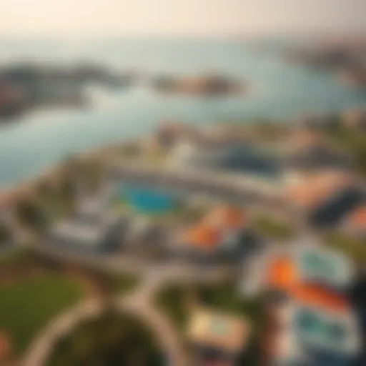 Aerial view of جزيره الريم showcasing its stunning waterfront properties