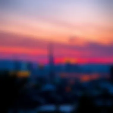 Vibrant Sunset Over جزيره الريم Skyline A vibrant sunset over the skyline of جزيره الريم
