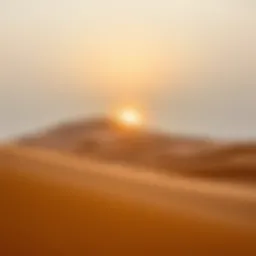 Stunning desert landscape with golden dunes