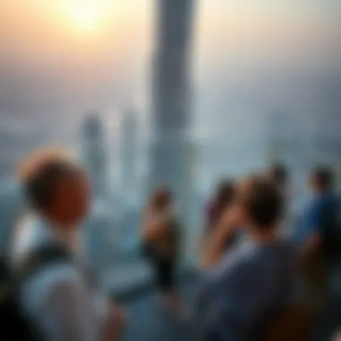 Visitor Experience at the Observation Deck Visitors enjoying the observation deck of Burj Khalifa