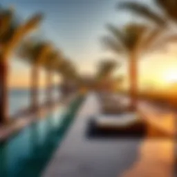 Luxurious beachfront view of Mövenpick Resort Al Marjan Island