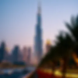 The stunning Burj Khalifa towering over the Dubai skyline