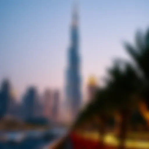 The stunning Burj Khalifa towering over the Dubai skyline